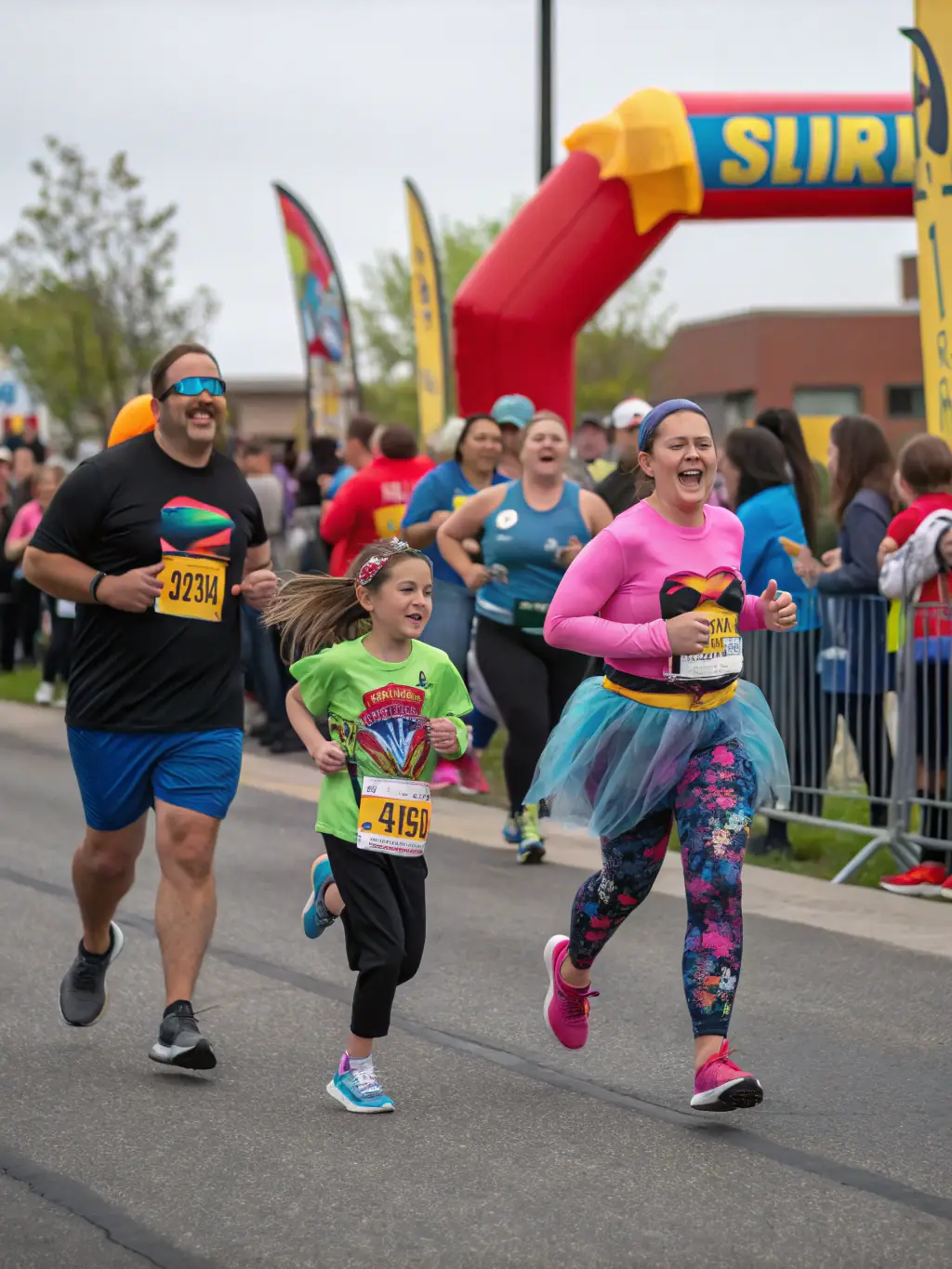 An energetic image of runners enjoying the half marathon, highlighting the fun and accessible nature of the 21.1 km race.